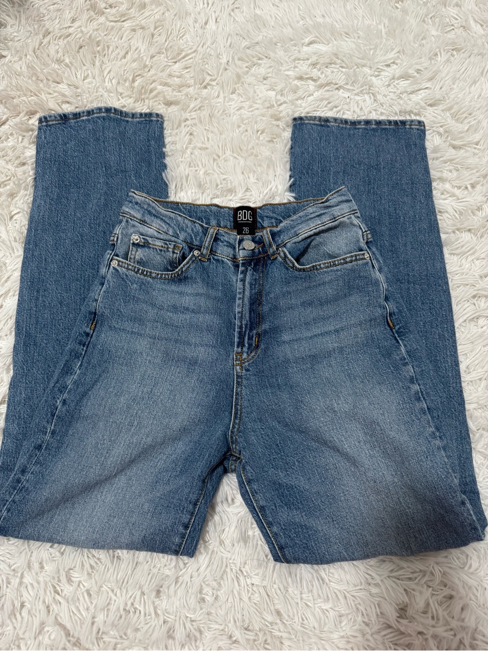 BDG Women's Mid Blue Straight-Leg Jeans
